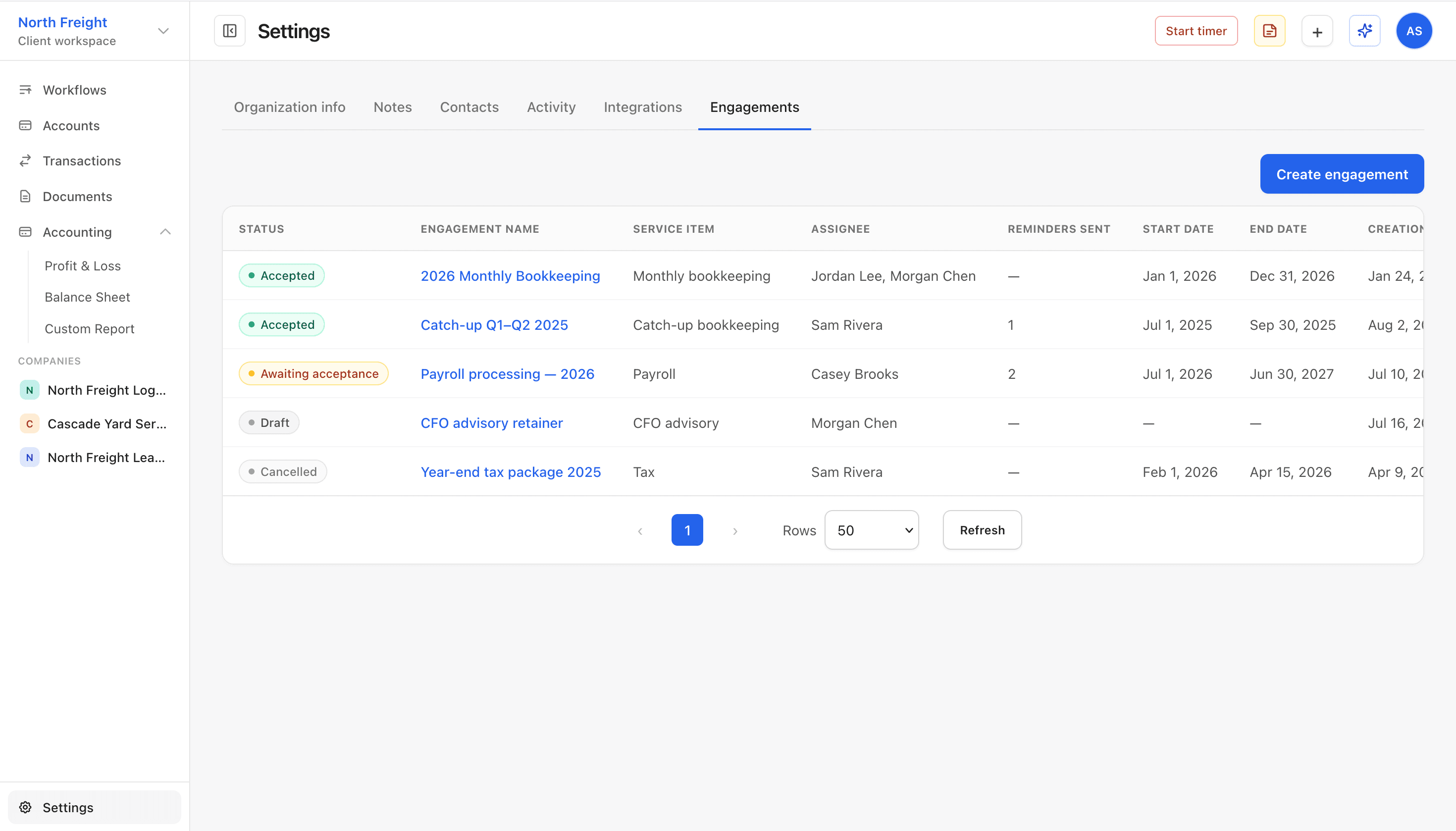 Engagement Letters — Synoro product screenshot